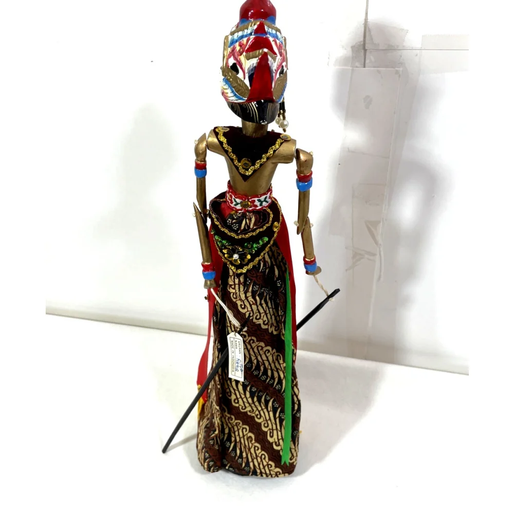 Ukuran Nama Rama Wayang Golek Indonesia Wooden Stick Puppet w/Tag 15.5